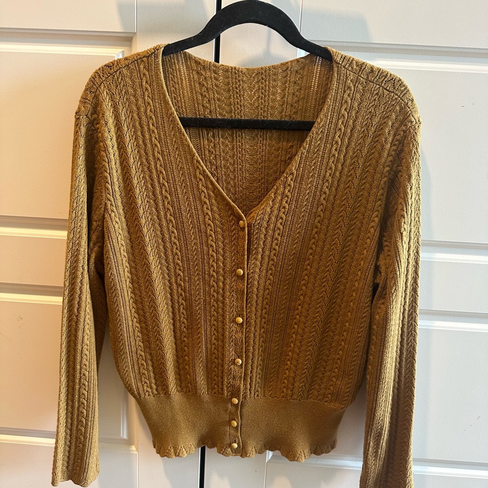 Sezane Mustard Cardigan size M